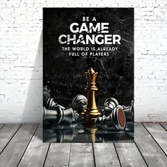 Be A Game Changer Golden Chess Queen Marble Canvas, Office Motivational Art