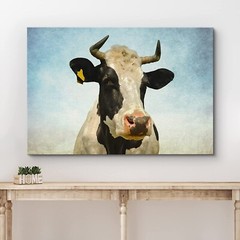 12″x18″-Rustic Decor Cow Wall Art Farmhouse Canvas Print