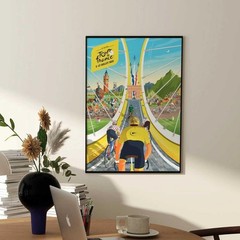 Official Tour de France 2025 Poster – Vintage Cycling Wall Art, Pro Race Artwork