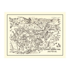 Old Map of Yosemite National Park, CA 1946 – Vintage Yosemit