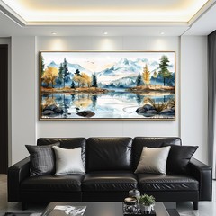 Large Canvas Wood Framed Abstract Wall Art Living Room Wall Decor for Bedroom…