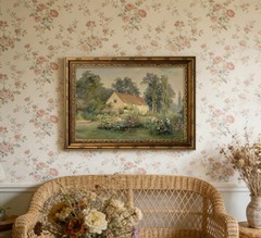 Vintage Carved Gold Frame Canvas Wall Art Classical Nature Landscape Painting…