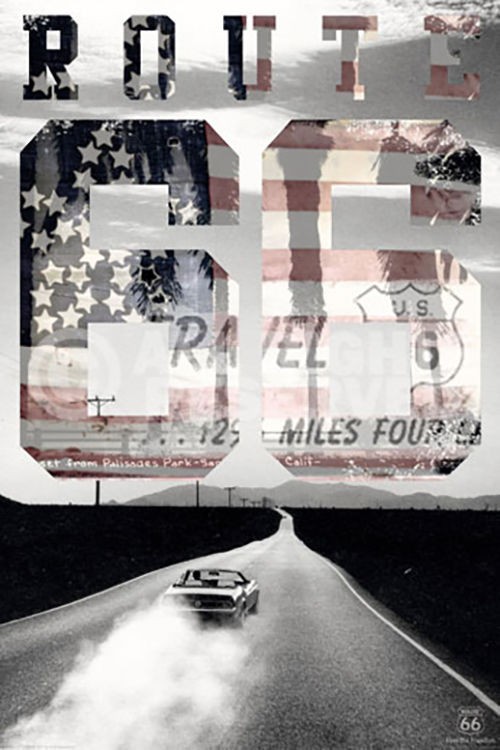 Poster Studio B – Route 66 USA Classic Freeway Road 24×36″ NEW Wall Art R22878