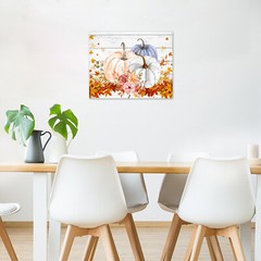 Maple Leaf Fall Pumpkin Canvas Wall Art Decor For Living Room Bedroom 10×8 Inch