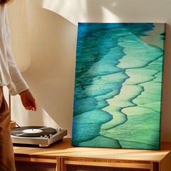 Wall Art Abstract Blue Green Watercolor Painting Modern Coastal Decor Print