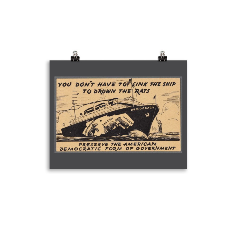 1940 Political Protest Poster – Don’t Have to Sink Ship