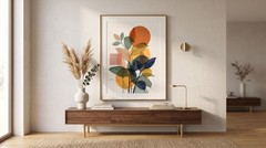Minimalist Botanical Wall Art Boho Leaves Poster Abstract Geometric Print
