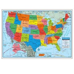 2x Wall Map Of The United States USA Road Travel Maps City Name US Poster 28×40″