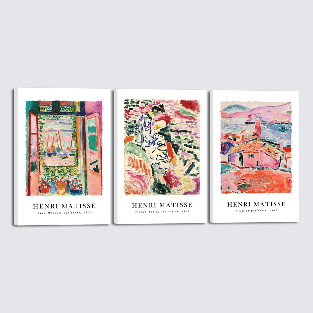 Large 3 Piece Henri Mattise Art Abstract Colorful Matisse Posters Canvas Prints
