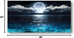 Wall Art Moon Sea Ocean Landscape Picture Canvas Wall Art Print Paintings Modern