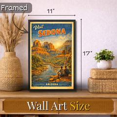 Sedona Arizona Framed Travel Poster 11×17 Vintage Retro Wall Art Gift Decor