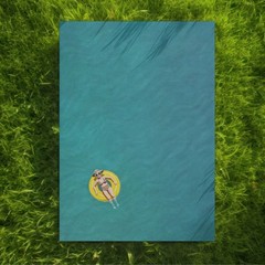 Retro Pool Float Poster Coastal Bathroom Wall Art Turquoise Water Summer Print