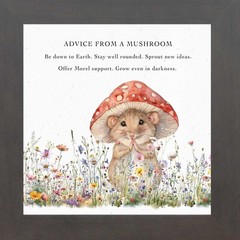 Advice from a Mushroom – Funny Mouse Spring Art – Framed Wall Decor