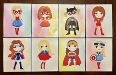 Lot of 8 Cute Superhero Girls Glossy Photo Paper Prints 8”x10”