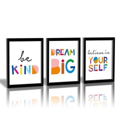 Framed Watercolor Words Inspirational Quote Art Prints Set of 3 (8”X10”)-Read…