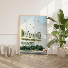 Disneyland Entrance Sign 1950s, Disneyland Poster, Theme Park Print. Retro Art