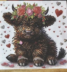 10z10” Beaded Art, Beautiful Highland Cow Finished Diamond Painting Home Decor
