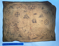 HUGE Pirate Treasure Map Aged Replica Art Print CANVAS – 24 x 32 Inches