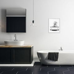 Stupell Industries Elephant In A Tub Funny Animal Bathroom Drawing 20L» x 16W»