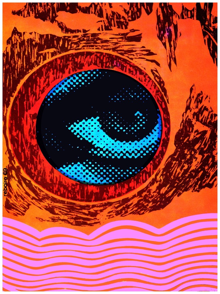 1988.Decoration Poster.Decorative Art.Room Interior Design.Hole and Eye.Cerebral