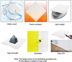 19.7″ x 19.7″ (Pack of 12) Wall Panel Wave, White