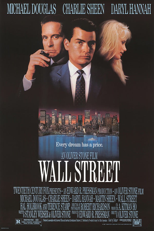 Wall Street 24×36″ Movie Poster | LICENSED | NEW | 1987