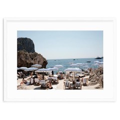 Slim Aarons La Fontelina Beach Club Capri Print, Vintage Italy Coastal Wall Art