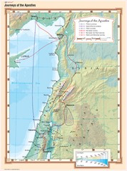 Cool Owl Maps Journeys of the Apostles Bible Studies Wall Map 24×32 Laminated