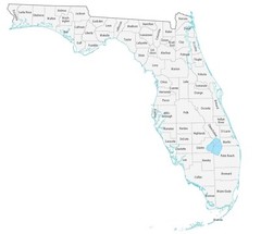 Florida County Map GLOSSY POSTER PICTURE PHOTO PRINT BANNER 12011