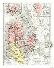 Historic Map – Danish Colonial Empire Denmark – Cortambert 1880 – Vintage Wall