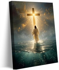 Jesus Walking On Water Canvas Wall Art Jesus Christ Wall Decor Picture Christ