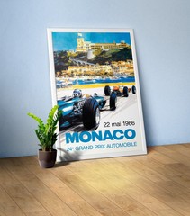 Monaco Vintage F1 Grand Prix, 1966 poster — Vintage Formula 1 poster, travel art