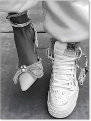 Heels and Sneakers Poster Monochrome Fashion Wall Art Chic Aesthetic Room Decor