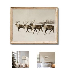 Elegant 10×8 Vintage Christmas Reindeer Canvas – Perfect Gift for Loved Ones