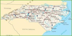 NORTH CAROLINA STATE ROAD MAP GLOSSY POSTER PICTURE PHOTO PRINT city 3393