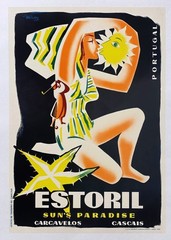 12793.Wall Decor Poster.Interior art.Vintage Portugal Travel Poster Estoril