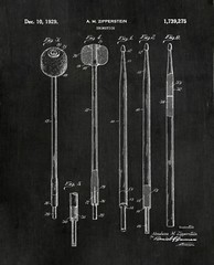 Set of 6 Chalkboard Patent Art Prints of Drums (8×10) Gifts for a Drummer Snare
