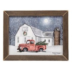 «WINTERY WEATHER» Distressed Wood Frame Print by Billy Jacobs 17.5″w x 13.5″h