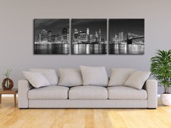 Canvas Print Photo Black White New York City Bridge Pictures Posters Art Framed