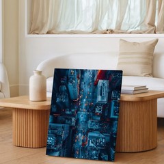 Night City Traffic Aerial View Urban Landscape Canvas Wall Art Print Home Decor