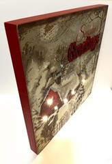 11.75×11.75” OD LED Season’s Greetings Winter Scene LED Light Up Canvas