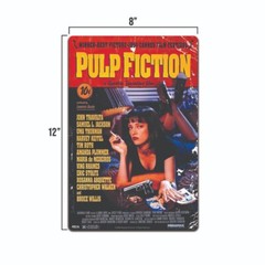 Pulp Fiction – Movie Poster 8×12 Tin Sign (Regular – Mia Wallace On Bed)