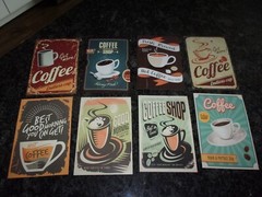 COFFEE CARDS Art set of 8 – Coffee Break advertisement – 6″ x 4″