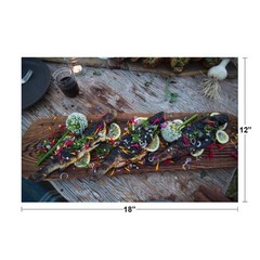 Fresh Fish Trout Grilled On A Cedar Plank Photo Poster 18×12