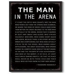 Inspirational Framed Wall Art – «The Man in the Arena» Motivational Quote 12x16i
