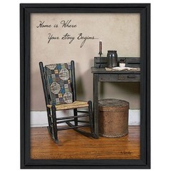 «Home Story» Printed Wall Art Ready To Hang Framed Poster Black Frame 15×19″