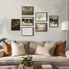 uniro Neutral Vintage Wall Art, Farmhouse Wall Decor Tree Sketch Wall Paintin…