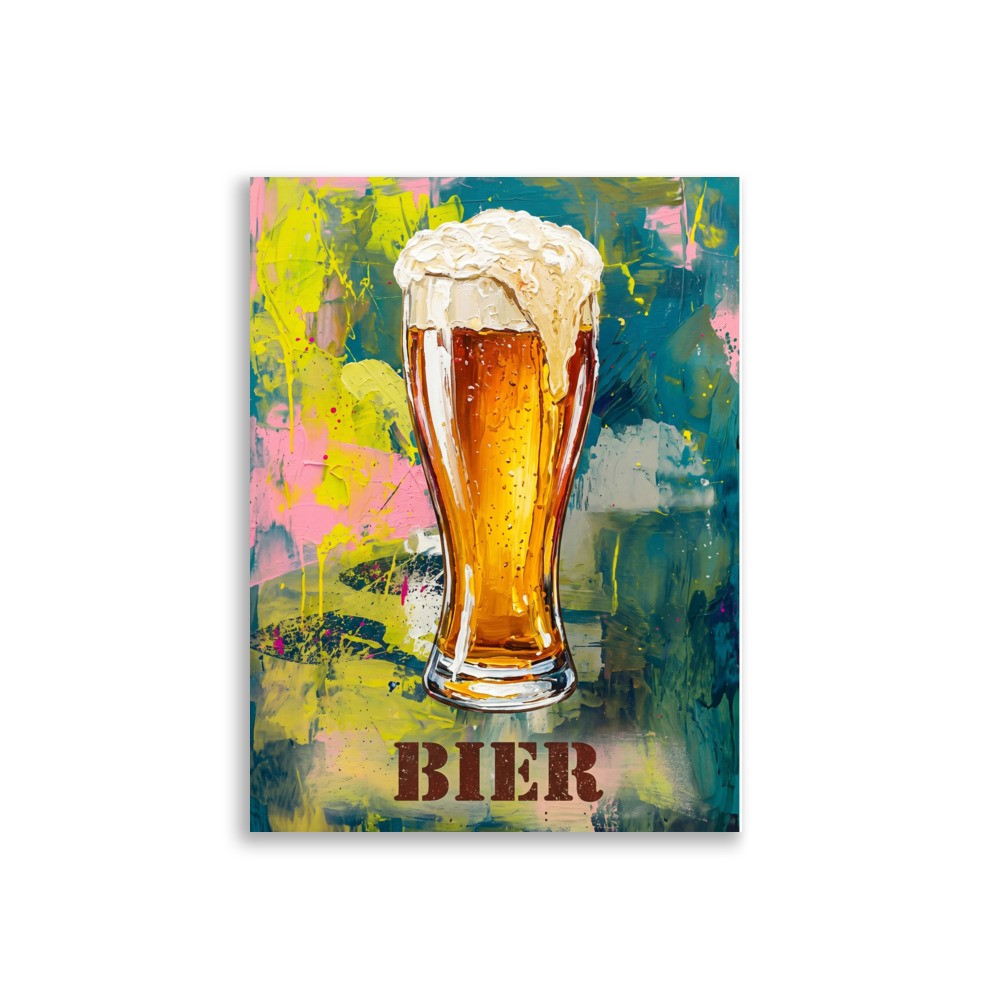Pop Art Bild «Bier» | by daveschloffiart | Buntes Wandbild Bar Kneipe Deko