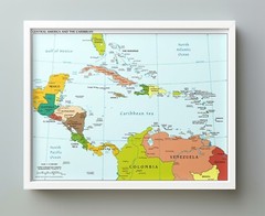 2013 CIA Political Map of Central America Home School Poster Study History