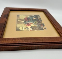 Vintage Christmas🎄SANTA MAKING TOYS FRAMED ART Rocking Horse GUC Cute Holiday